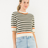 THML Olive Grove Striped Sweater
