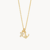 Spartina Cross Cross Anchor Necklace - Gold