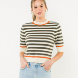 THML Olive Grove Striped Sweater