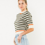 THML Olive Grove Striped Sweater
