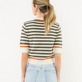 THML Olive Grove Striped Sweater