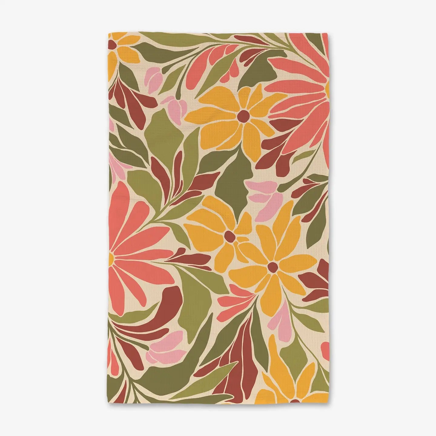 Geometry Blooming Tan Luxe Hand Towel