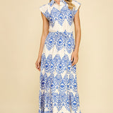 Geometric Print Tiered Maxi Dress 2-colors