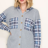 Plaid Patchwork Button-Up Top