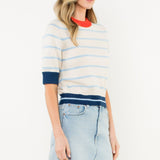THML Color-block Stripe Crewneck Sweater