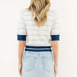 THML Color-block Stripe Crewneck Sweater