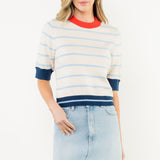 THML Color-block Stripe Crewneck Sweater
