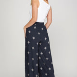 Wide Leg Border Print Pants - 2 colors