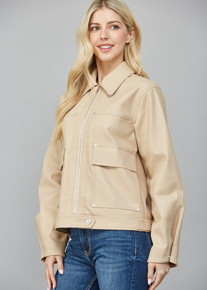 Women's faux leather jacket