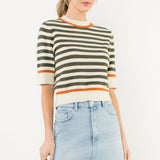 THML Olive Grove Striped Sweater