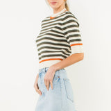 THML Olive Grove Striped Sweater