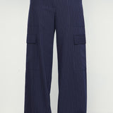 Pinstripe Cargo Pocket Pants