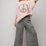 Cropped Terry Knit Pants Ash