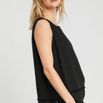 Black Sleeveless Woven Top