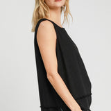 Black Sleeveless Woven Top