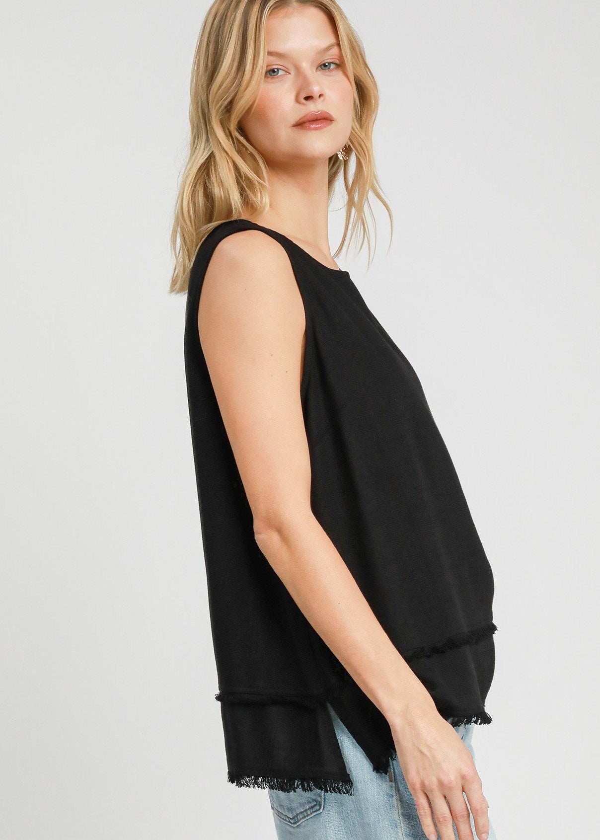 Black Sleeveless Woven Top