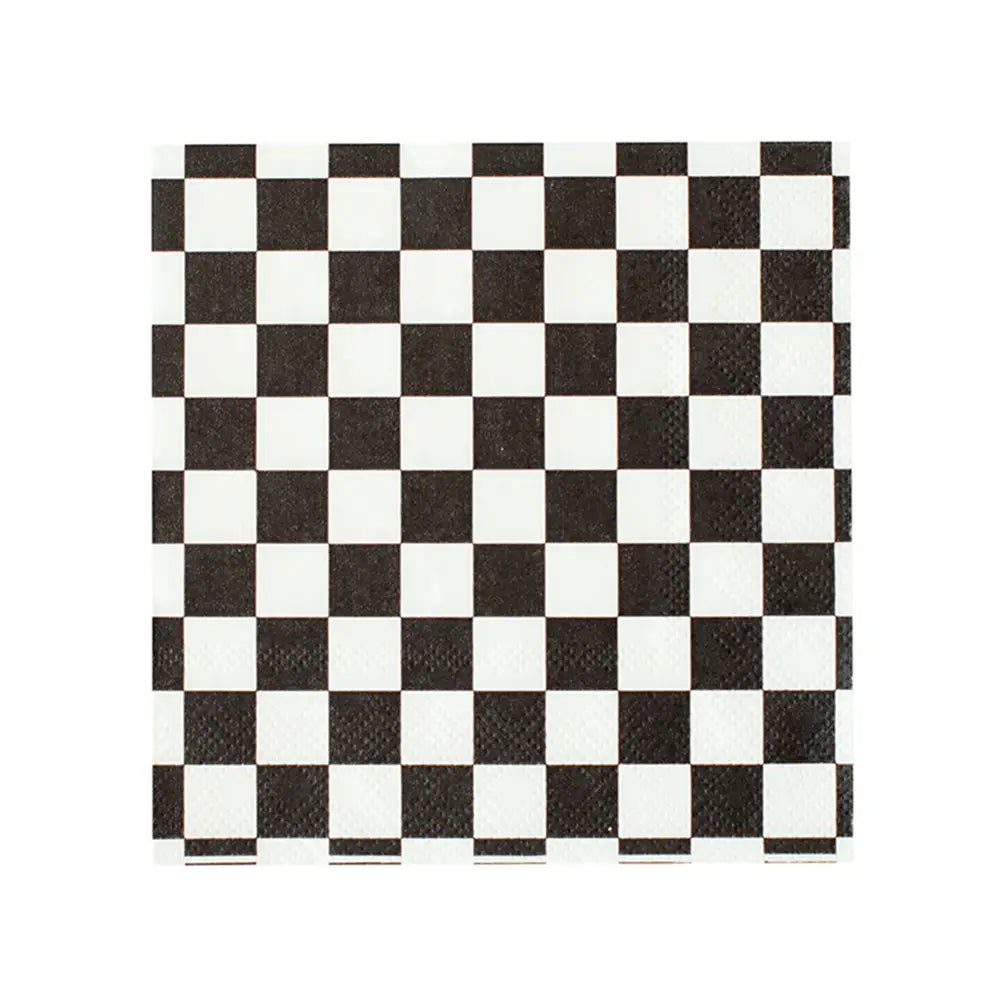Black & White Checkered Paper Napkins