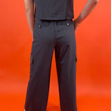 Pinstripe Cargo Pocket Pants