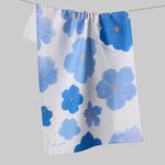 Floral towel with blue flowers