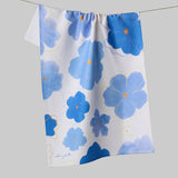 Floral towel with blue flowers