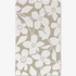 A hand towel with a floral pattern in tan and white colors.