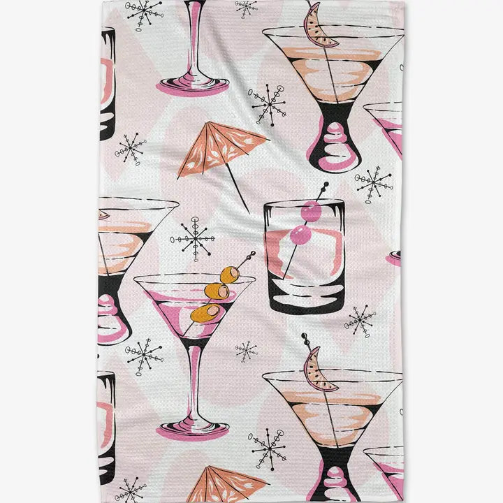 Geometry Cocktail Hour Tea Towel