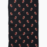 Geometry Towel - Black with Brown Footballs