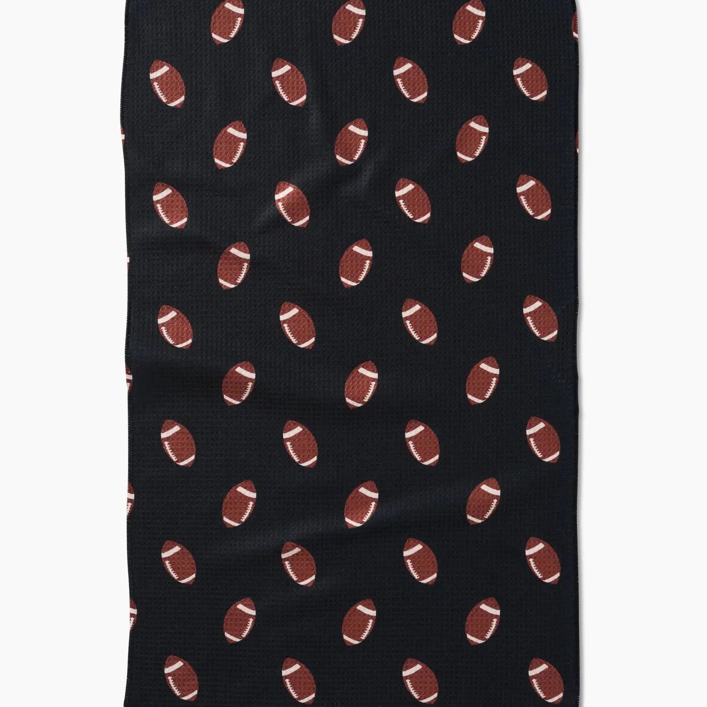 Geometry Towel - Black with Brown Footballs