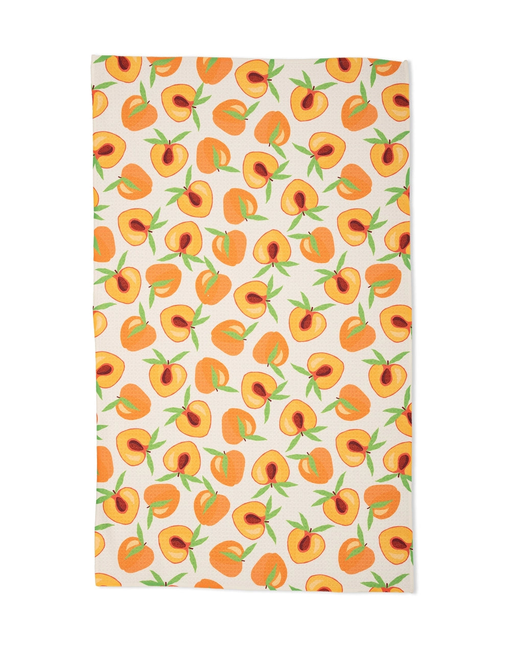 Towel with peach pattern on a white background