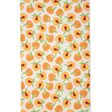 Towel with peach pattern on a white background
