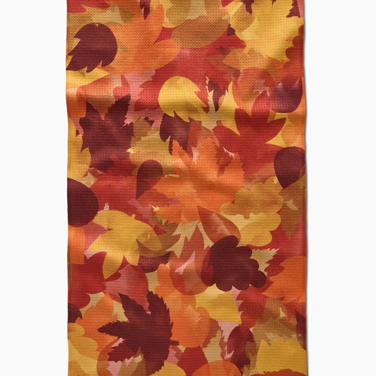 Geometry towel with leaf collage