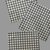 Three square black and white gingham check dishcloths