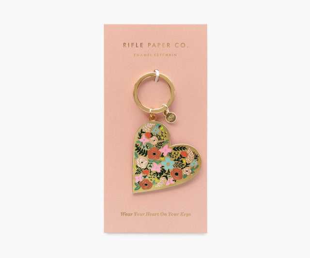 Rifle Paper Co. - Floral Heart Enamel Keychain