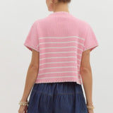 S/S Stripe Sweater Pink