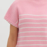 S/S Stripe Sweater Pink