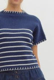 S/S Stripe Sweater Navy