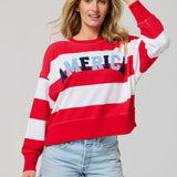 America Rugby Stripe Relaxed Sweatshirt
