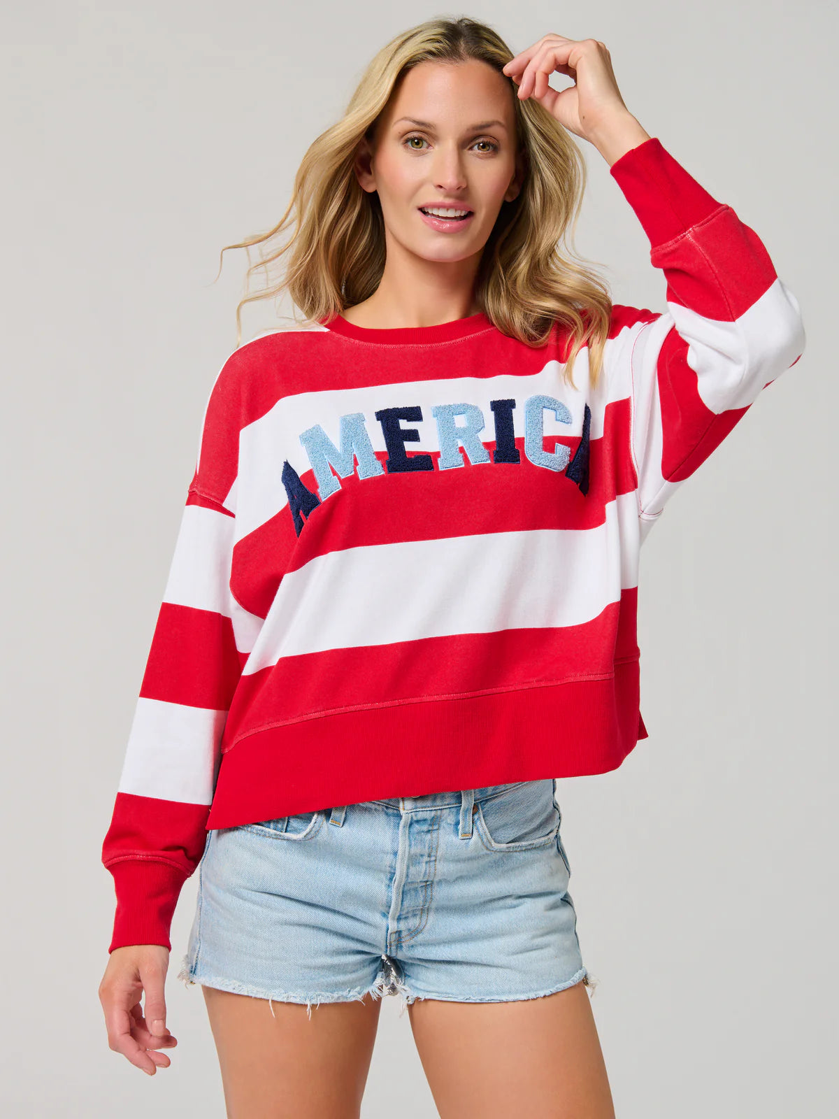 America Rugby Stripe Relaxed Sweatshirt