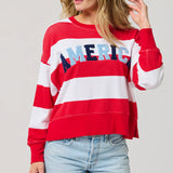 America Rugby Stripe Relaxed Sweatshirt