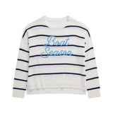 Boat Season Relaxed Fit Sweater - White
