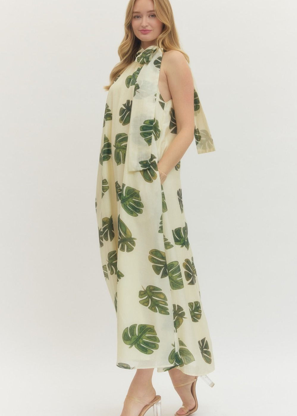 Palm Print Maxi Dress - Cream tangerine cards & gifts Palm Print Maxi Dress - Cream tangerine cards & gifts