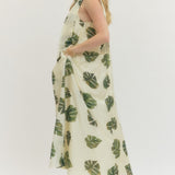 Palm Print Maxi Dress - Cream