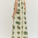 Palm Print Maxi Dress - Cream
