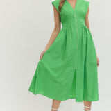 Zipper Front Dress - Kelly Green