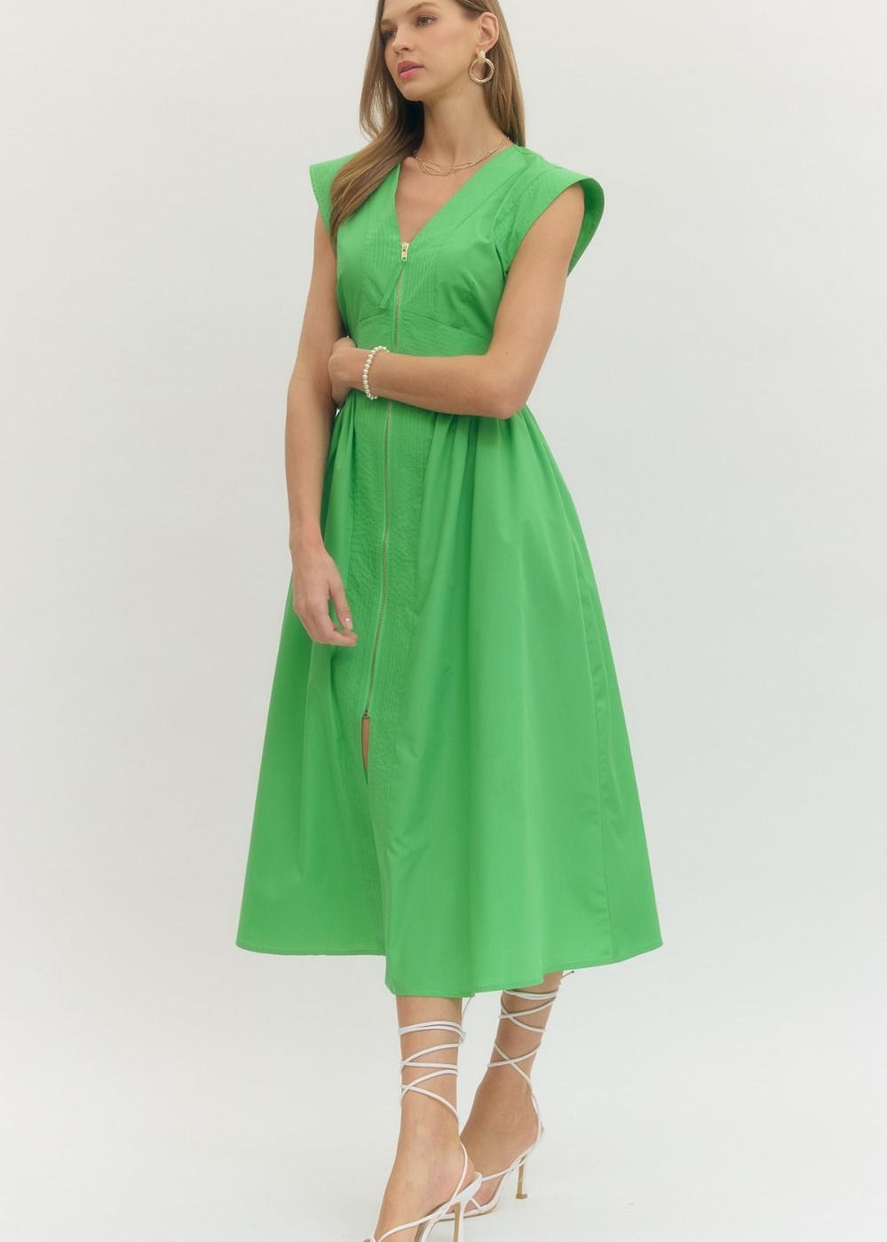 Zipper Front Dress - Kelly Green tangerine cards & gifts Zipper Front Dress - Kelly Green tangerine cards & gifts