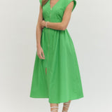 Zipper Front Dress - Kelly Green