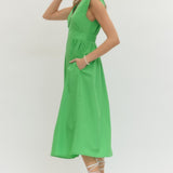 Zipper Front Dress - Kelly Green