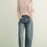 Rose & White Stripe Cardigan