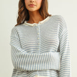 Blue & White Stripe Cardigan
