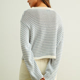 Blue & White Stripe Cardigan